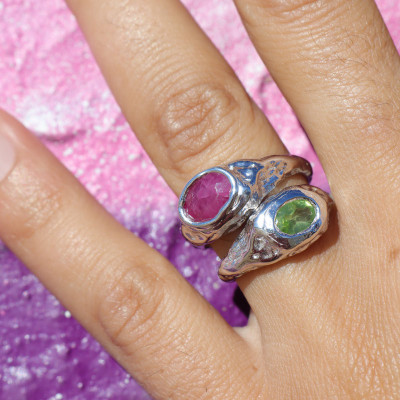 bague argent rubis femme