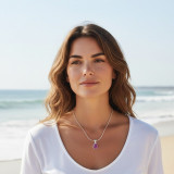 pendentif argent et rubis