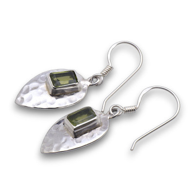 boucle d oreille péridot argent