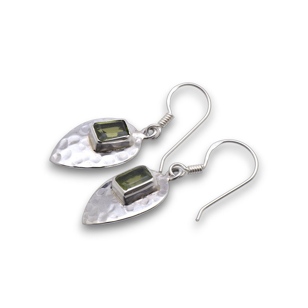 boucle d oreille péridot argent