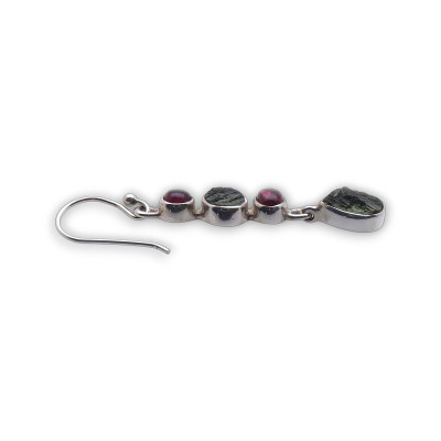 Boucles d'oreilles en argent 925 et moldavite