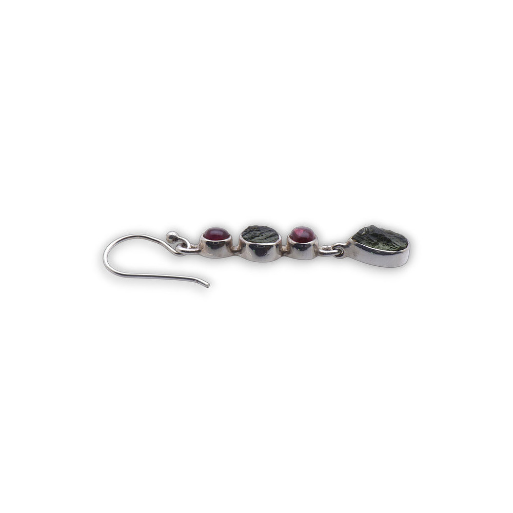 Boucles d'oreilles en argent 925 et moldavite