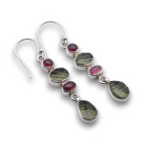 moldavite  boucle d'oreille