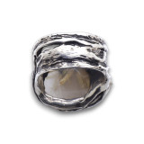 bague argent tortue sur pierre