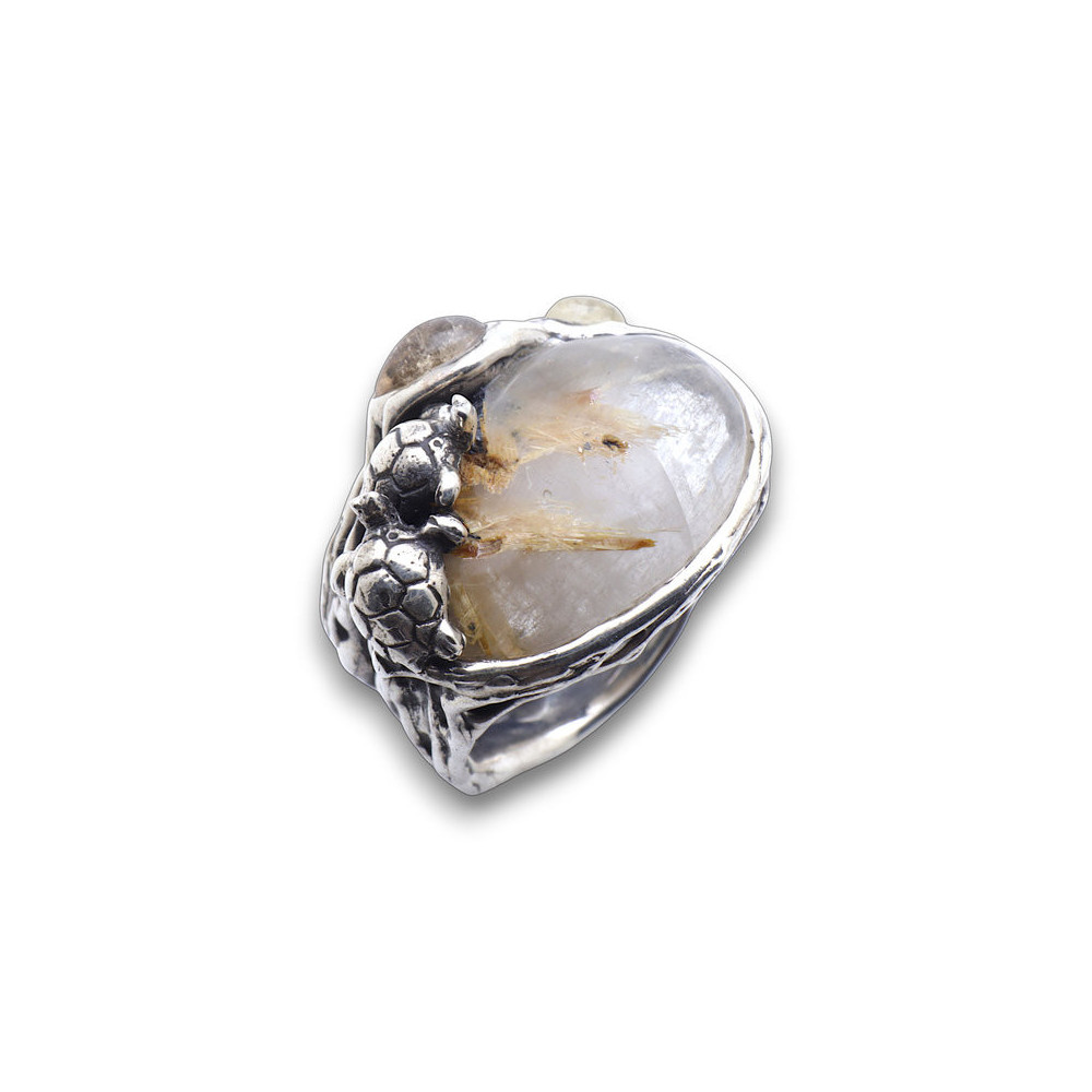 bague tortue en argent sterling