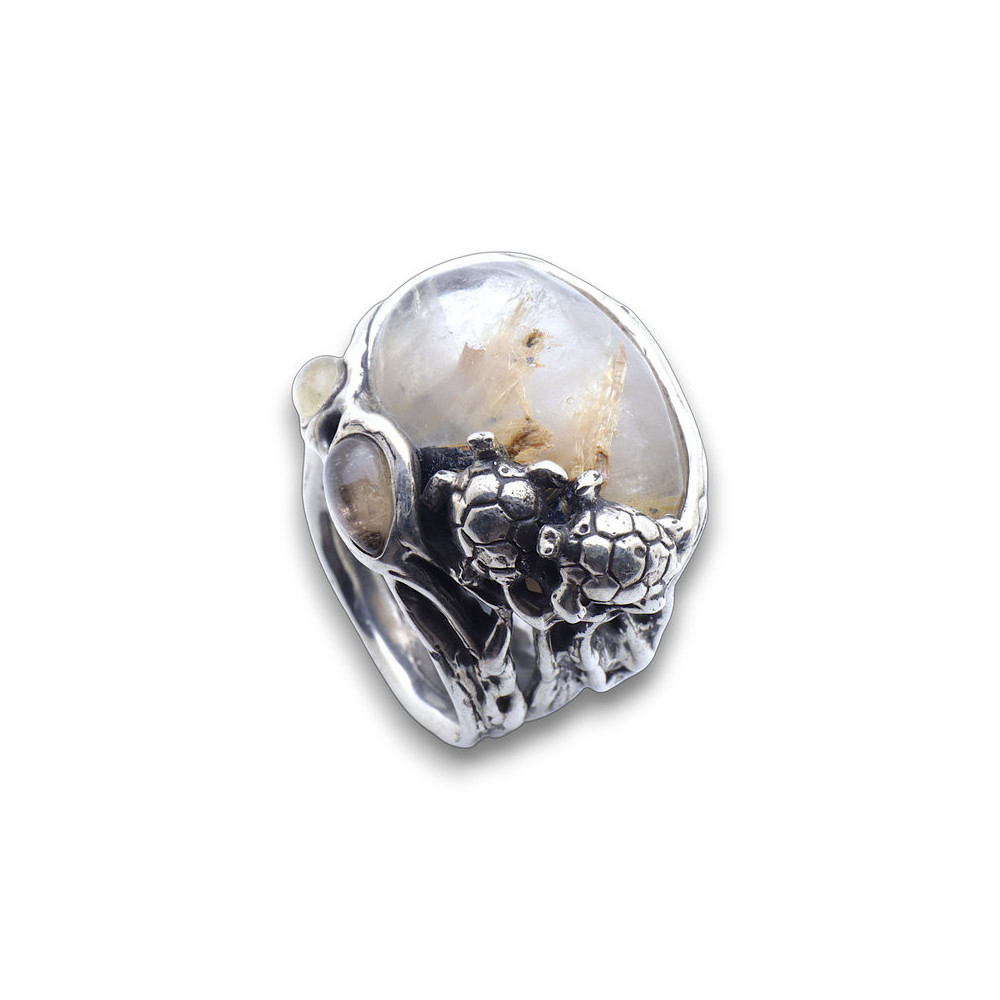 bague argent quartz rutile