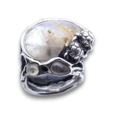 bague argent quartz rutile originale