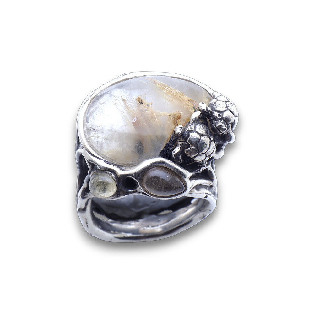 bague argent quartz rutile originale