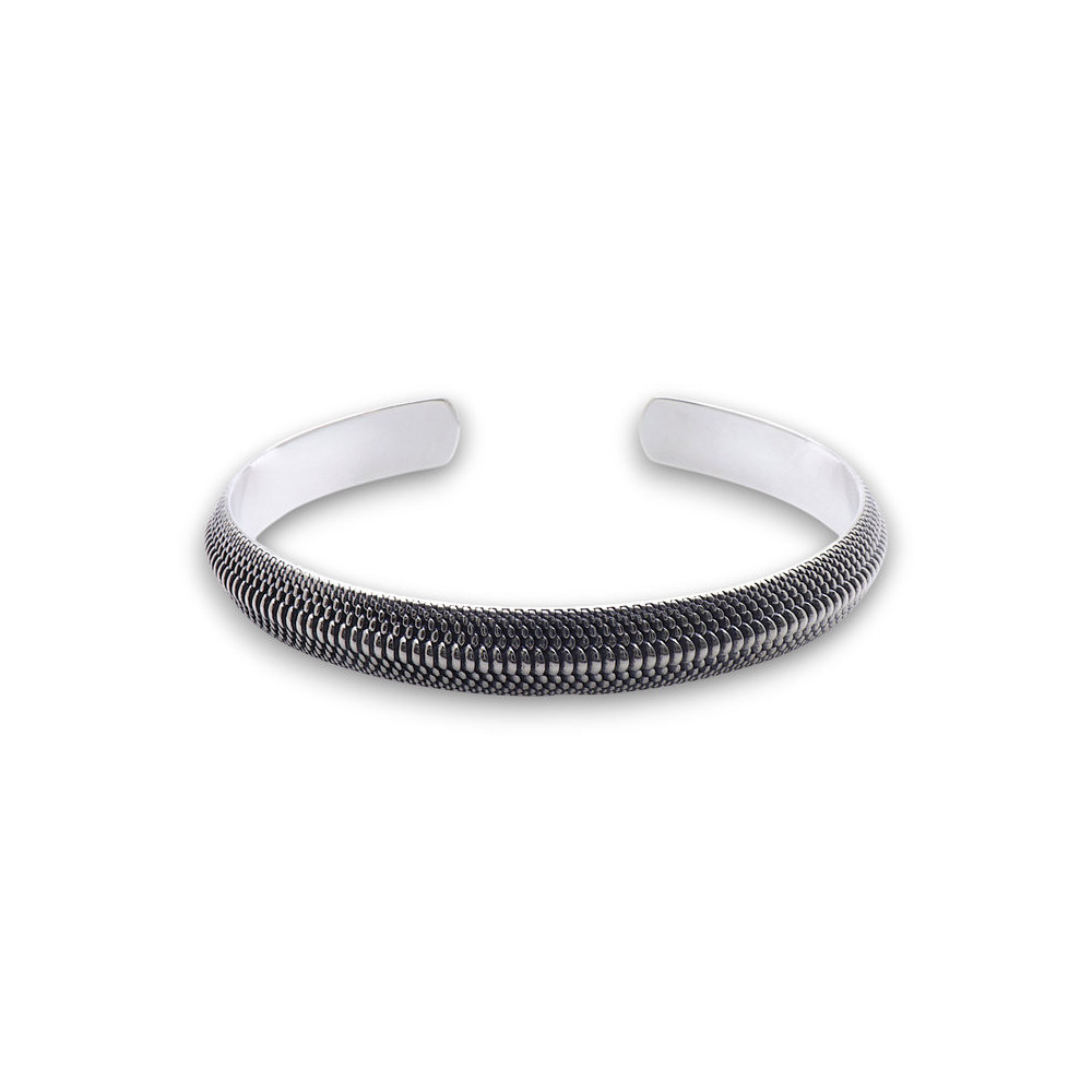 jonc argent massif homme