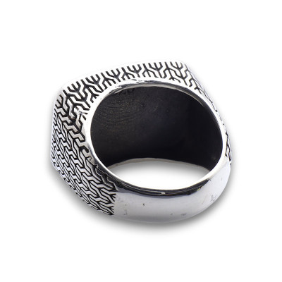 bague argent rectangle