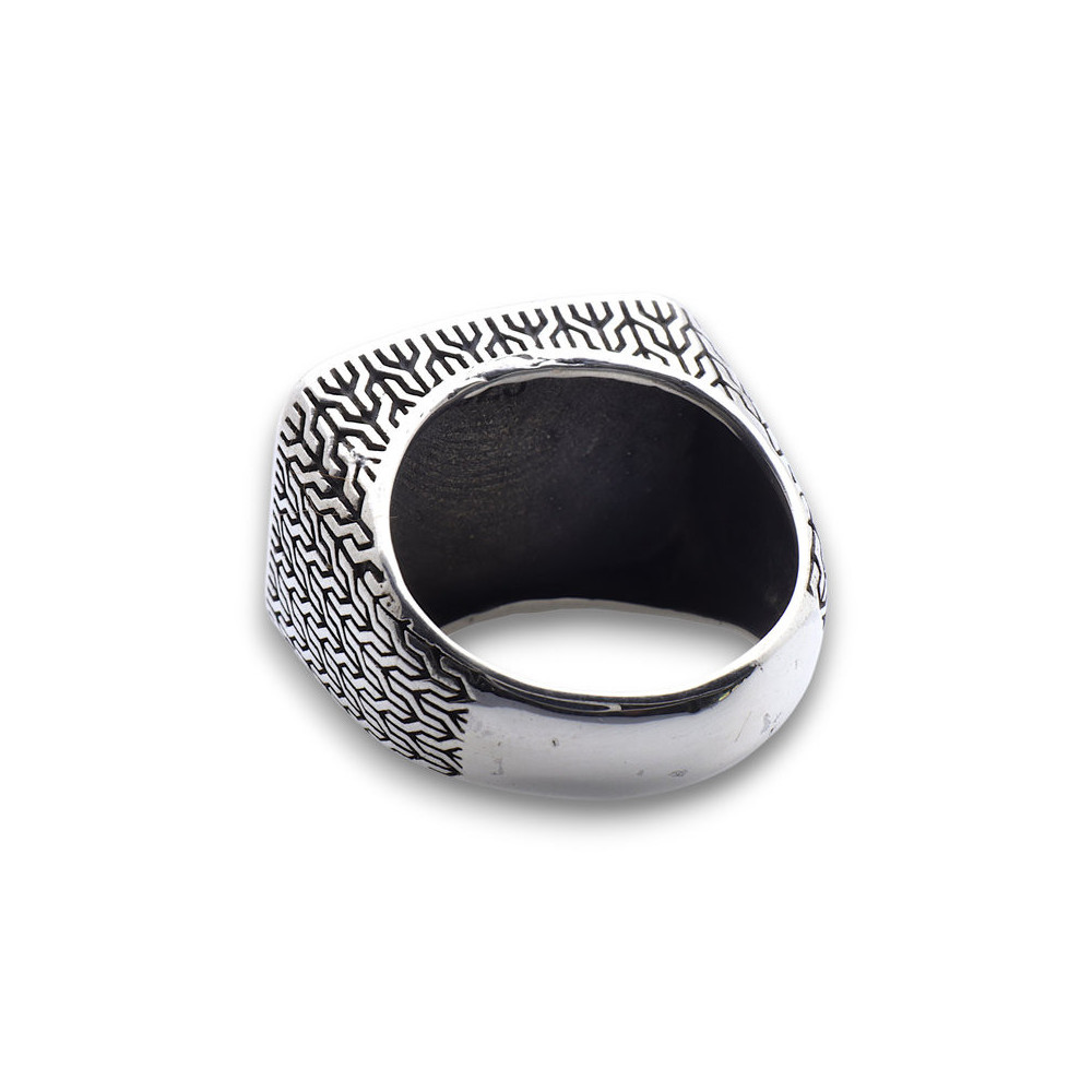 bague argent rectangle