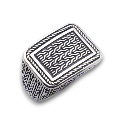 bague argent rectangulaire