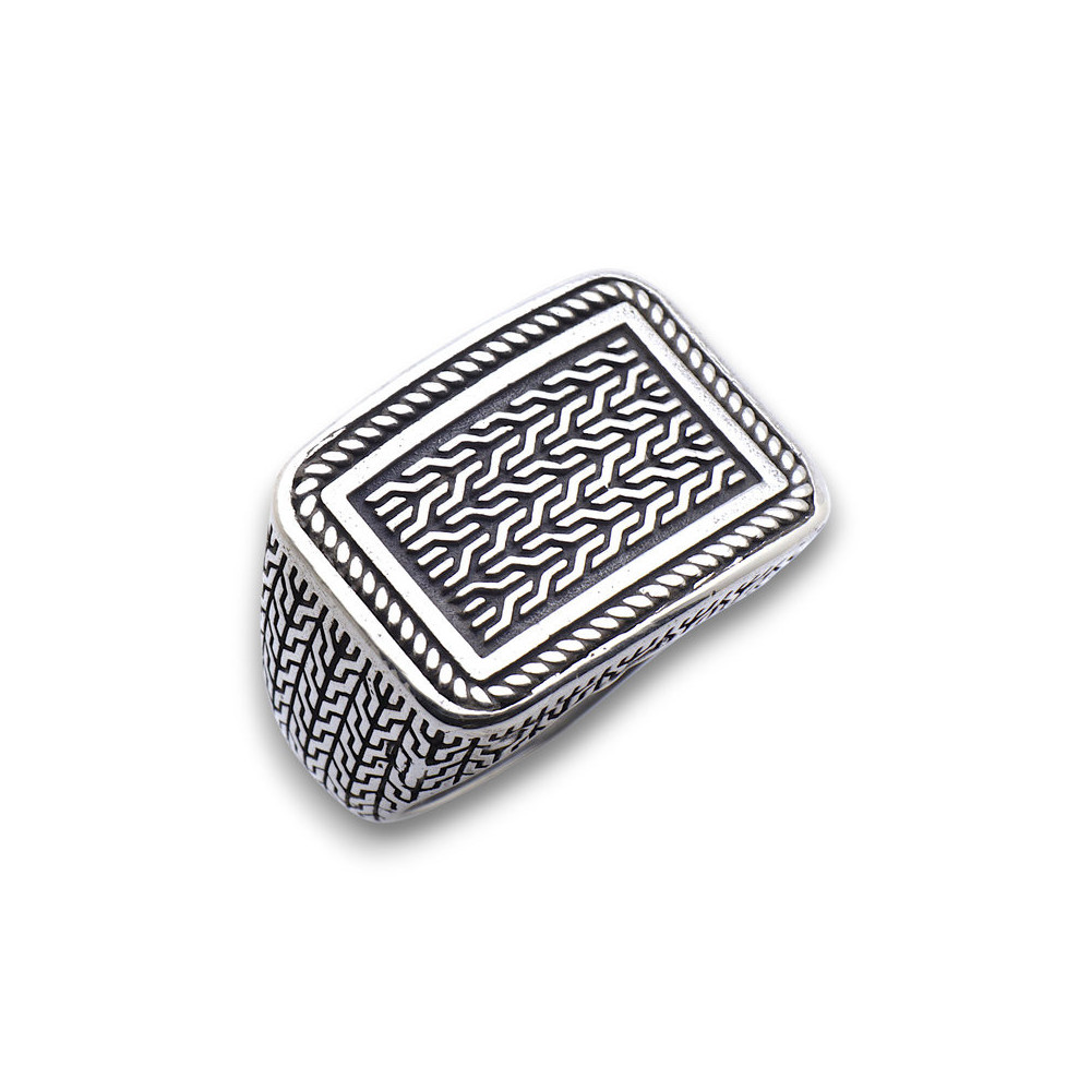 bague argent rectangulaire