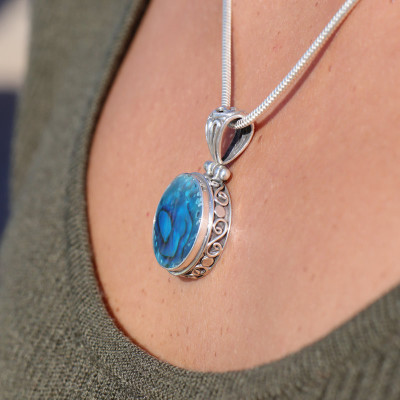 pendentif abalone argent