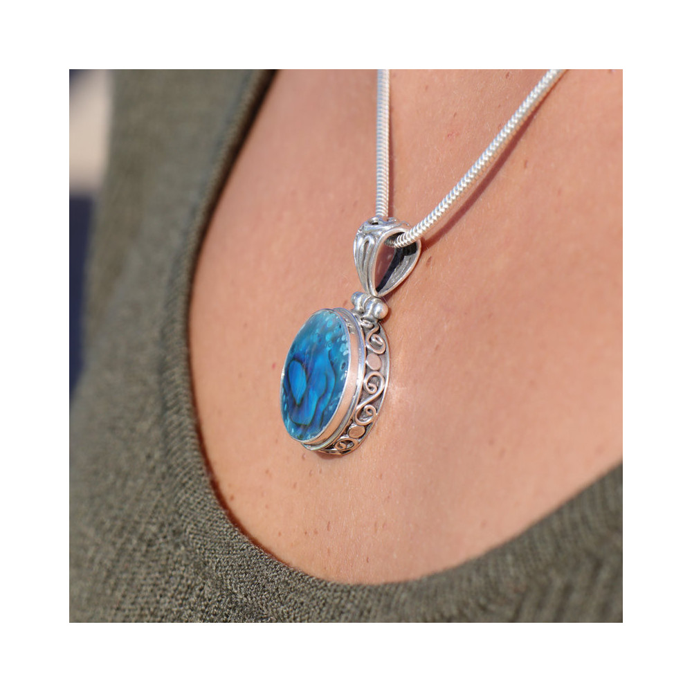 pendentif abalone argent