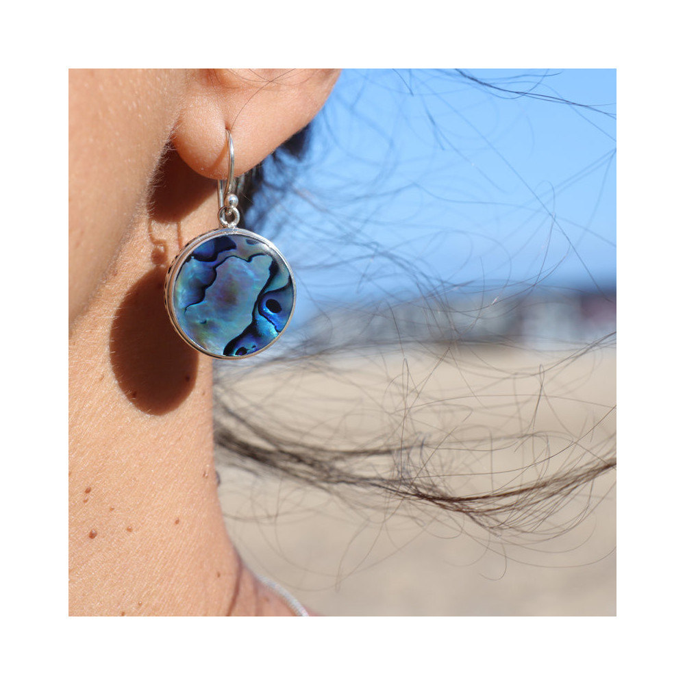 boucles d oreilles abalone argent