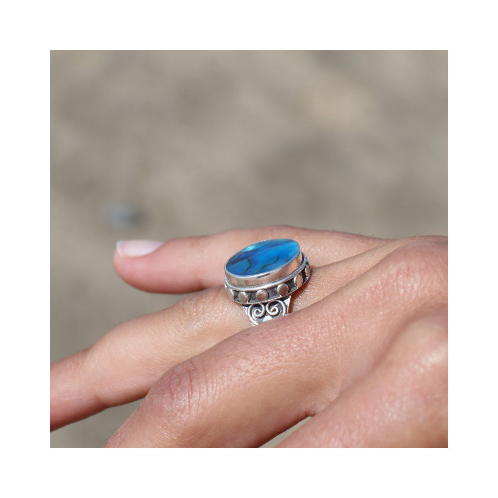 bague argent abalone