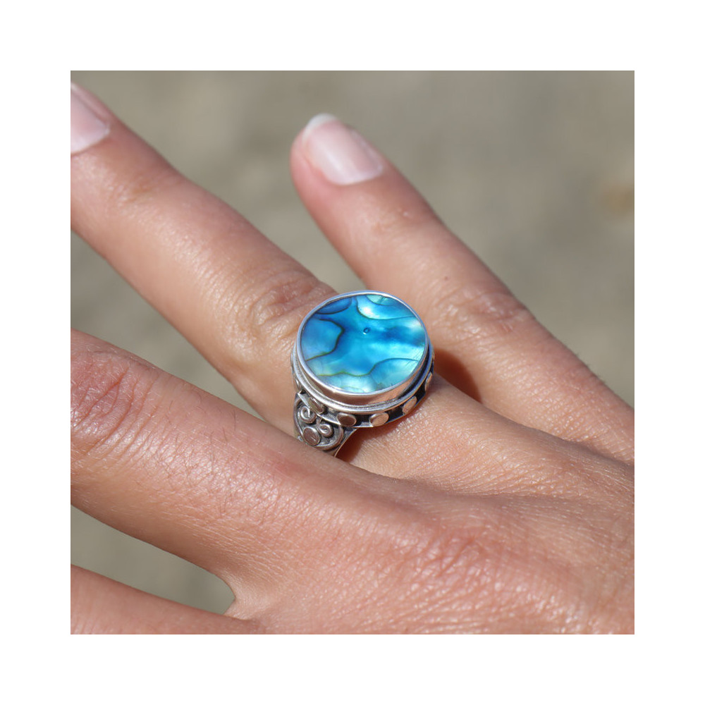 bague argent nacre abalone
