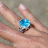 bague argent nacre abalone