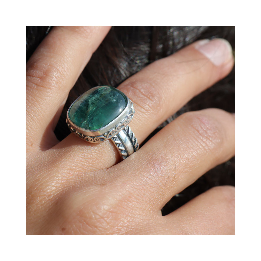 bague cyanite verte argent