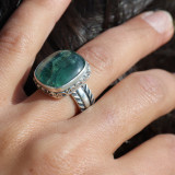bague cyanite verte argent