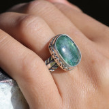 bague cyanite verte argent 925
