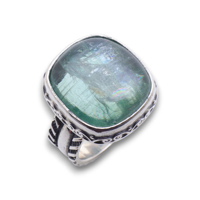 bague cyanite verte argent femme
