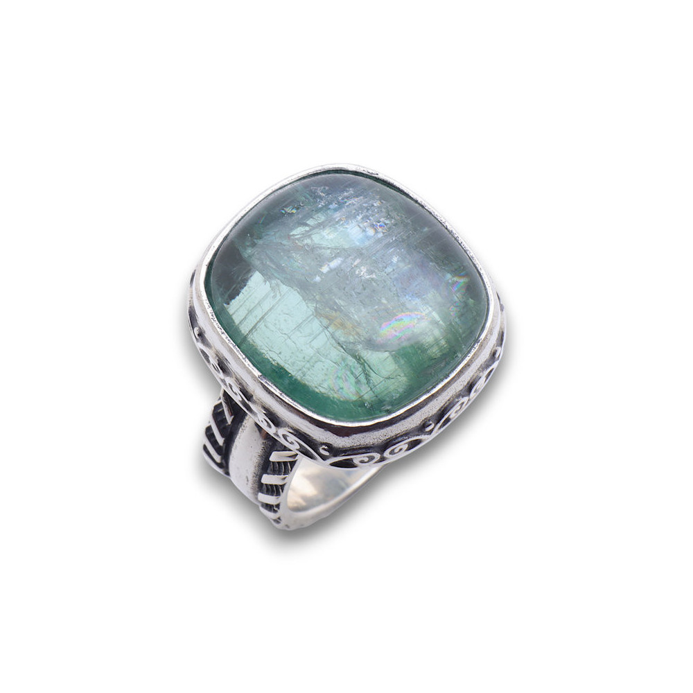 bague cyanite verte argent femme
