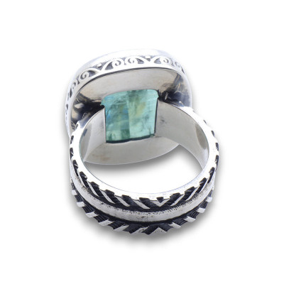 cyanite verte bague argent