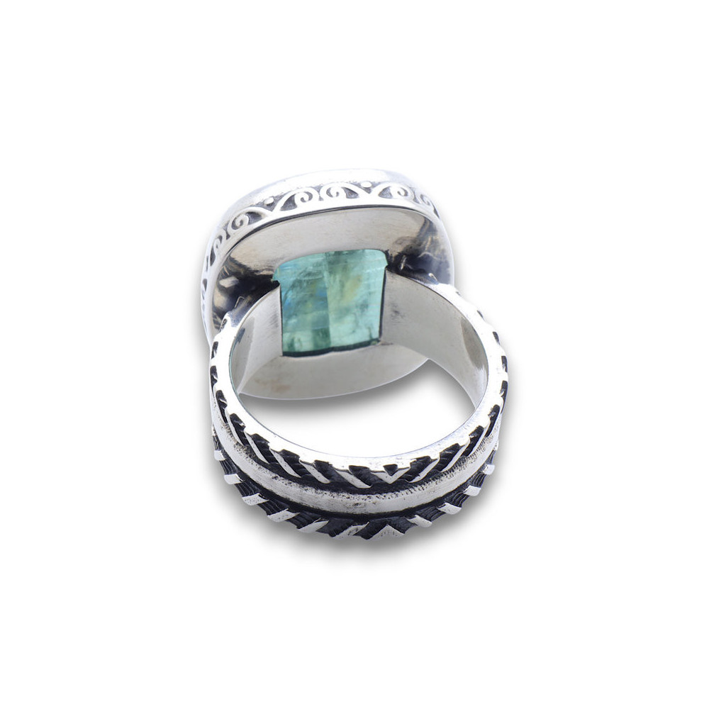 cyanite verte bague argent