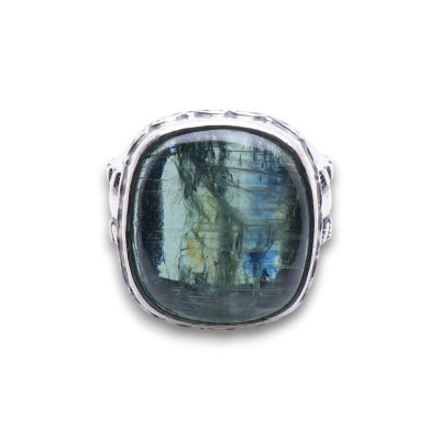 cyanite verte bague argent femme