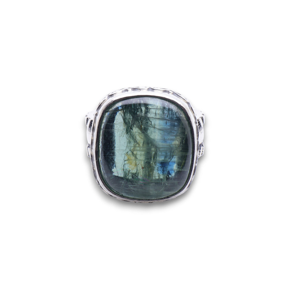 cyanite verte bague argent femme