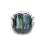 cyanite verte bague argent femme