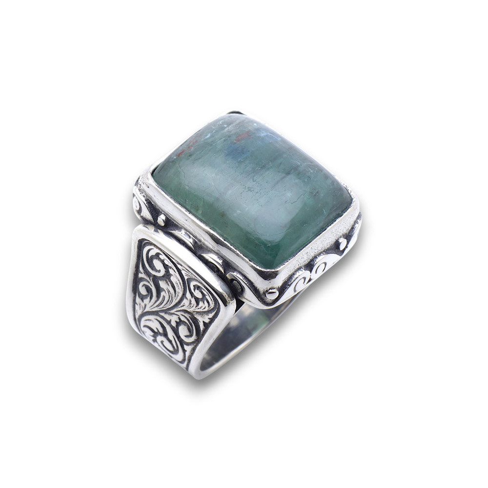 bague cyanite verte argent femme