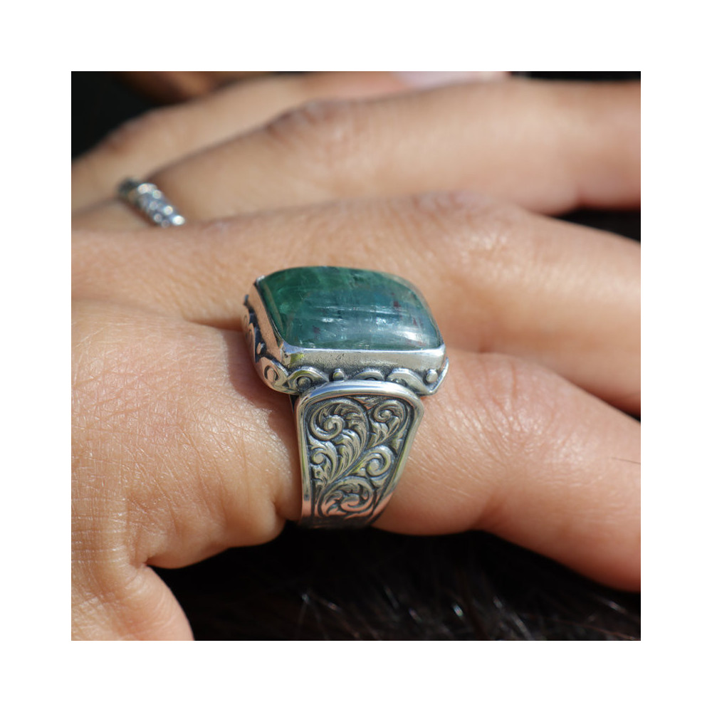 bague cyanite verte