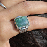 bague cyanite verte argent 925