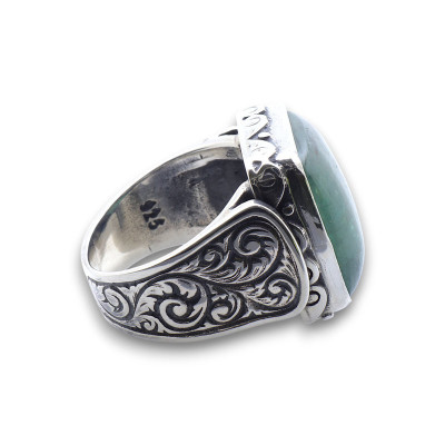 cyanite verte bague argent femme