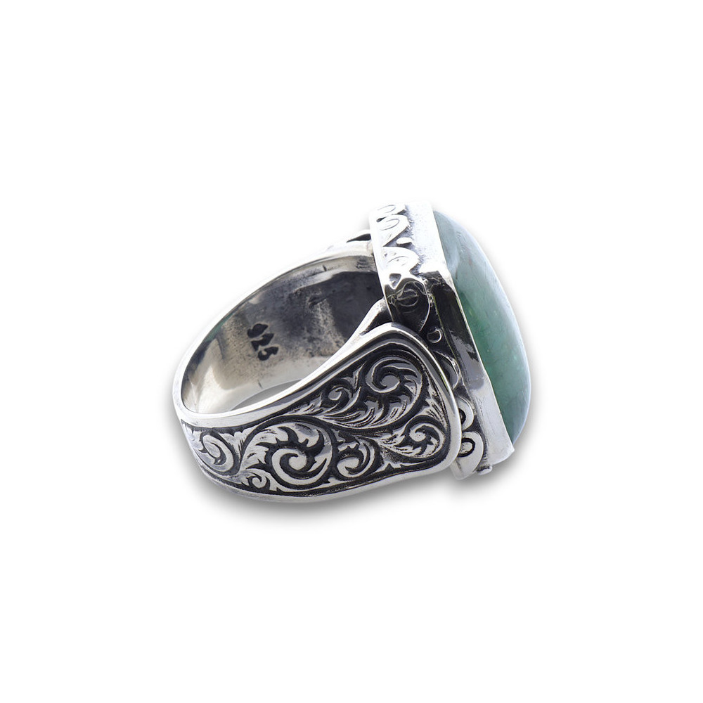 cyanite verte bague argent femme