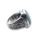 cyanite verte bague argent femme