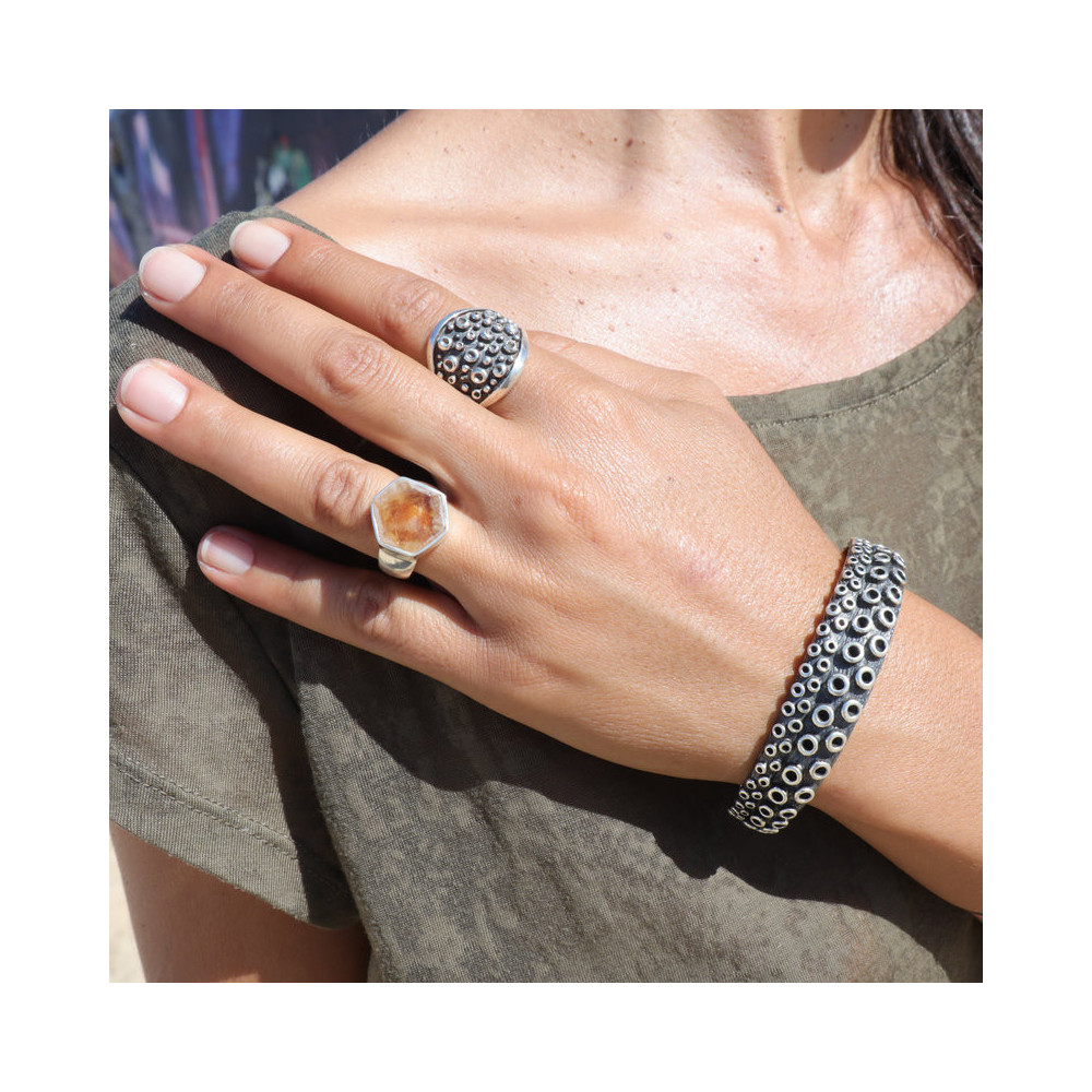 bague argent pieuvre ventouse
