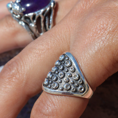 bague ventouses argent massif