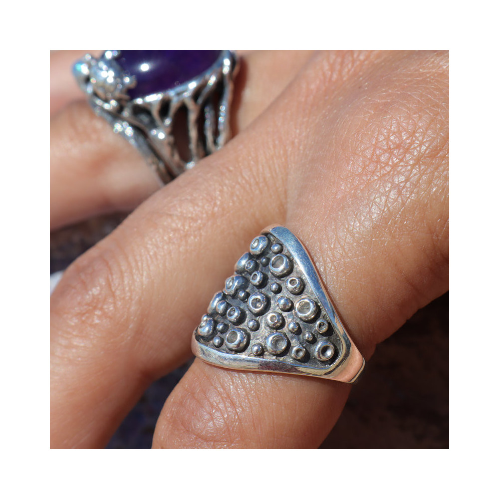 bague ventouses argent massif