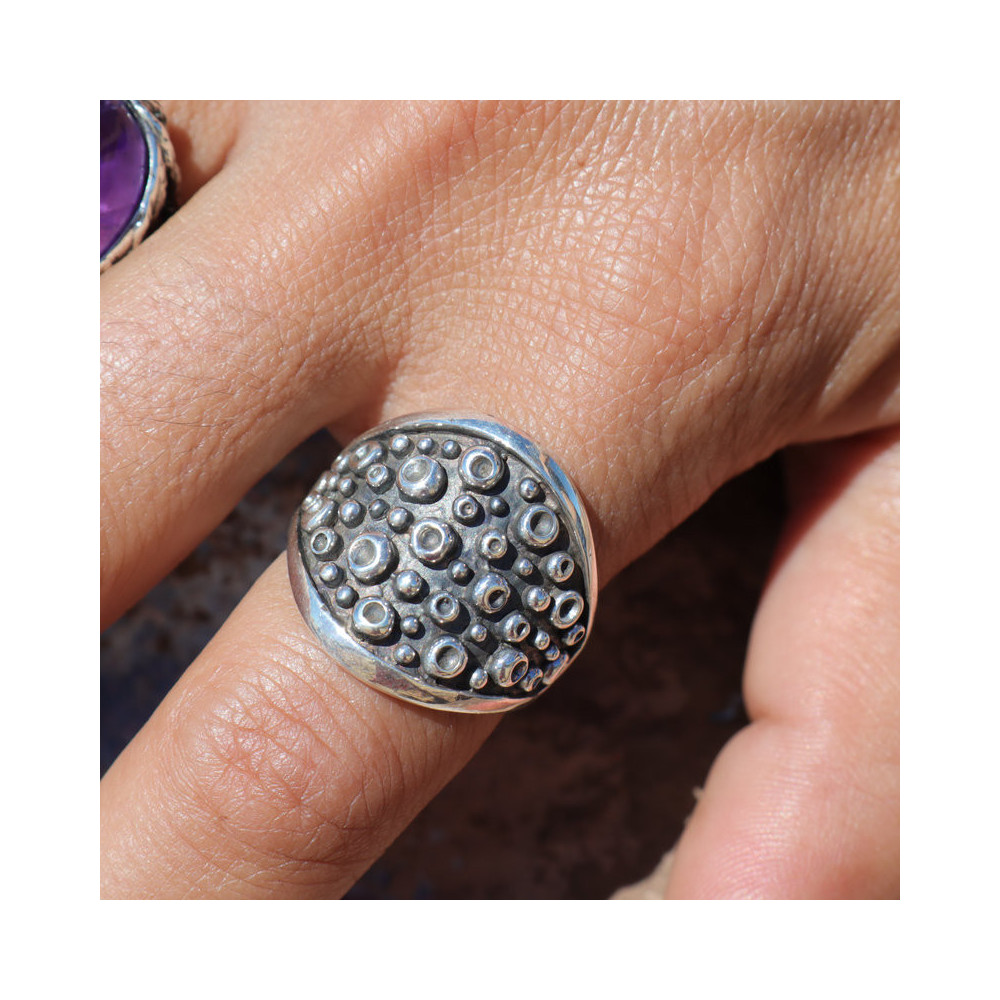 bague ventouses argent massif