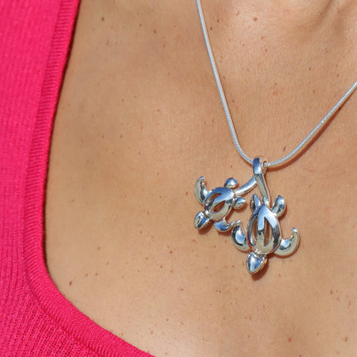 pendentif tortue argent femme