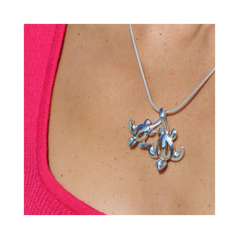 pendentif tortue argent femme