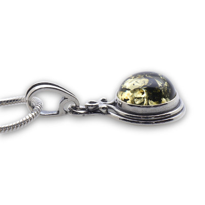 pendentif ambre et argent