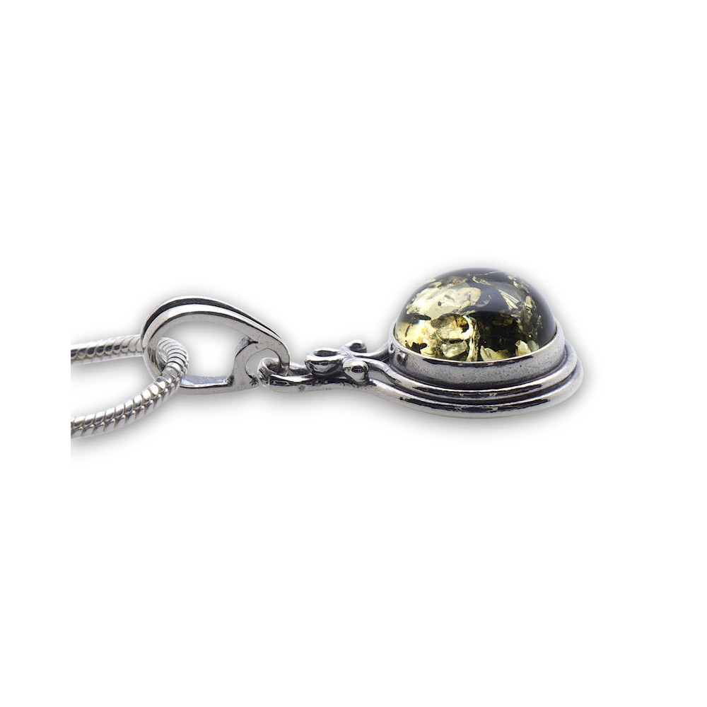 pendentif ambre et argent