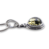 pendentif ambre et argent