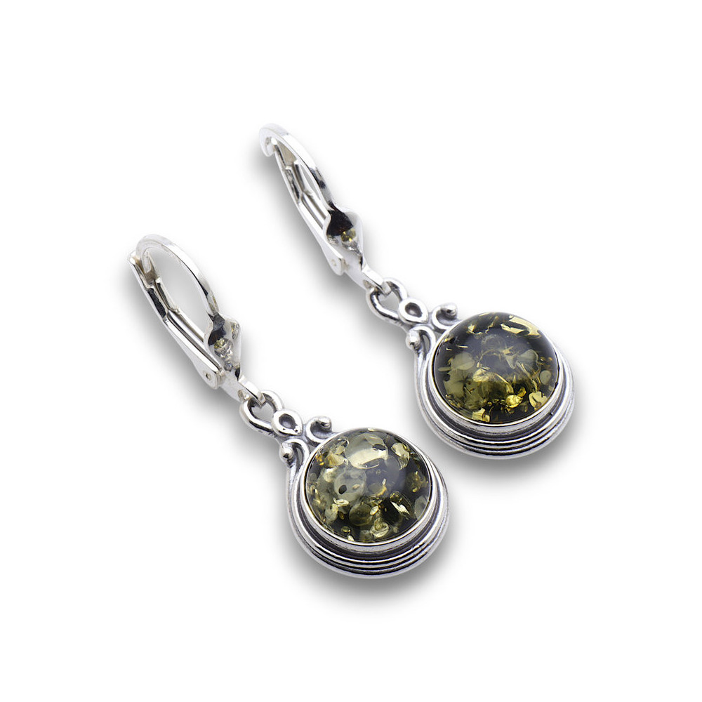 boucles d oreilles argent ambre