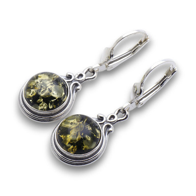 boucles d oreilles pendantes argent et ambre